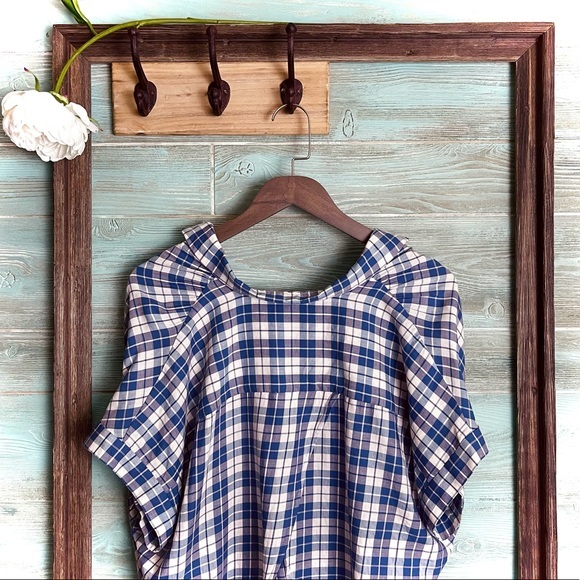 Madewell Central Open Back Shirt - Linus Plaid Sm - Picture 5 of 10